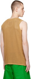 Emporio Armani Tan Oversized Tank Top