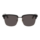 Gucci Black Rectangular Half-Rim Sunglasses