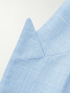 Mr P. - Double-Breasted Virgin Wool, Linen and Silk-Blend Suit Jacket - Blue