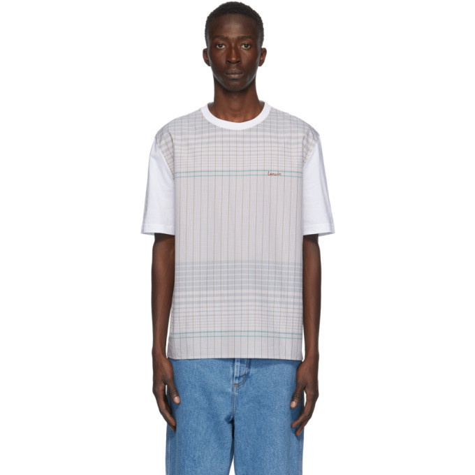 Photo: Lanvin White and Brown Checkered T-Shirt