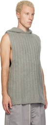 Rick Owens Gray Tower Hooded Tank Top