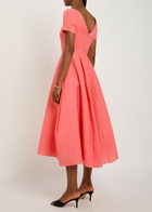 Roksanda Vaela Wide-neck Cloqué Midi Dress Orange