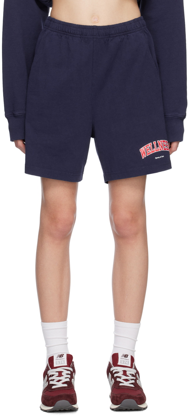 Sporty & Rich Navy Ivy Shorts Sporty & Rich