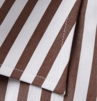 Beams F - Brown Striped Cotton-Poplin Shirt - Men - Brown