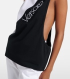 Versace Logo embroidered cotton-blend tank top