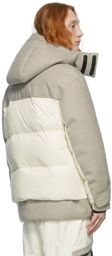 Giorgio Armani White & Grey Neve Down Paneled Coat