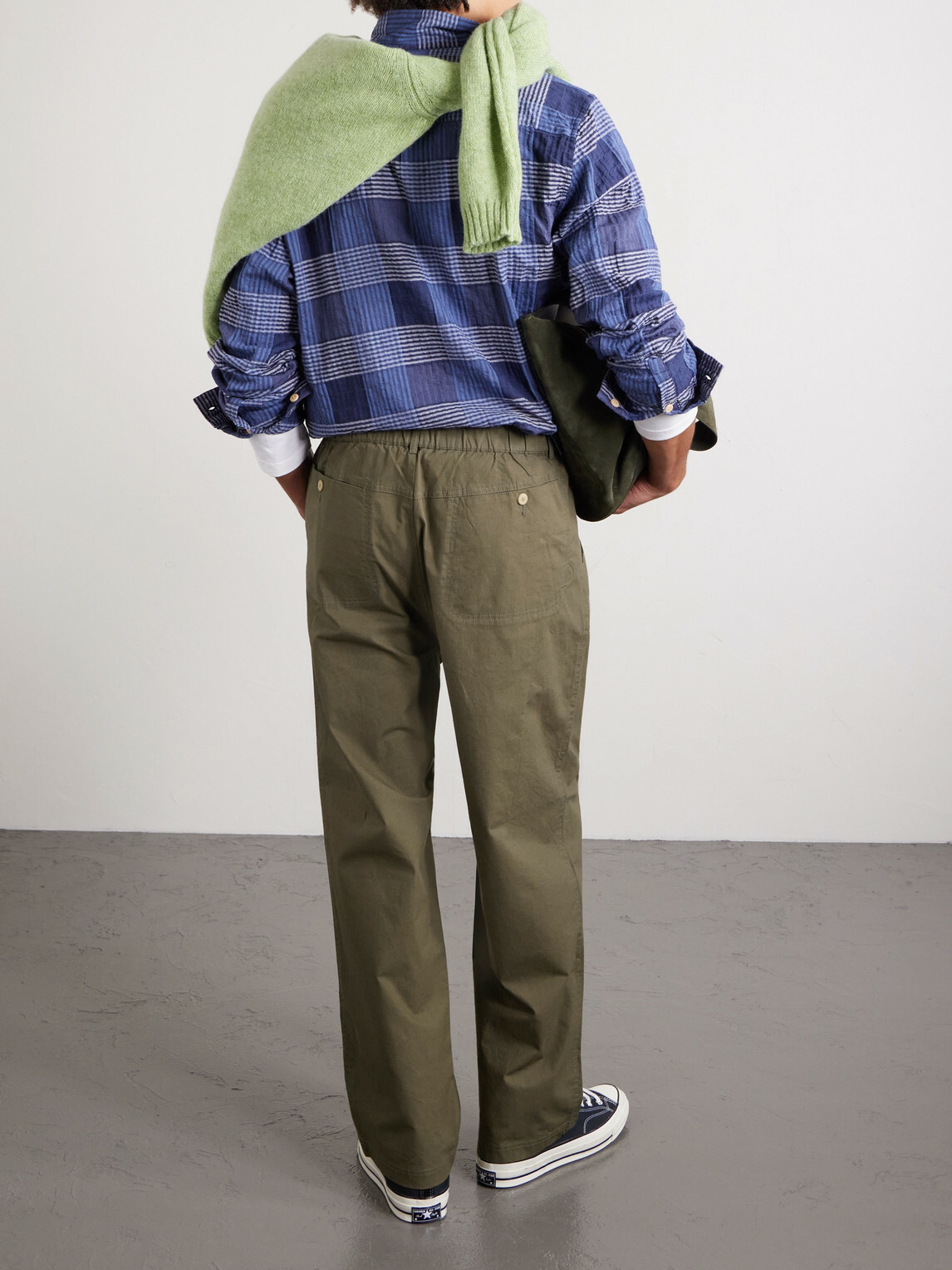 Folk - Straight-Leg Cotton-Blend Ripstop Trousers - Green