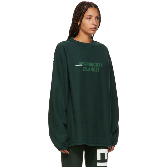 Vetements Green Inside-Out Graphic Long Sleeve T-Shirt Vetements