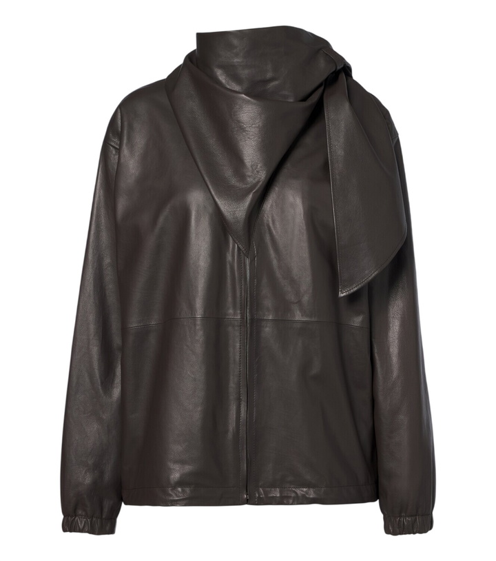 Photo: Loewe Scarf-detail leather jacket