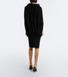 Junya Watanabe Pleated wool-paneled midi dress
