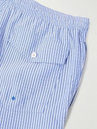 Ralph Lauren Purple label - Amalfi Straight-Leg Mid-Length Striped Seersucker Swim Shorts - Blue