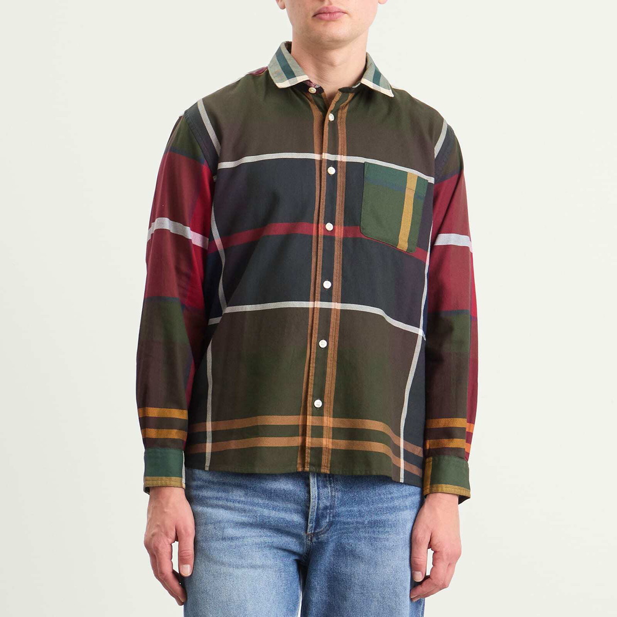 Barbour Men's Patchwork OS Tartan Shirt in Tartan Mix