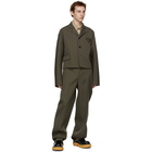 Bottega Veneta Khaki Wool Twill Trousers