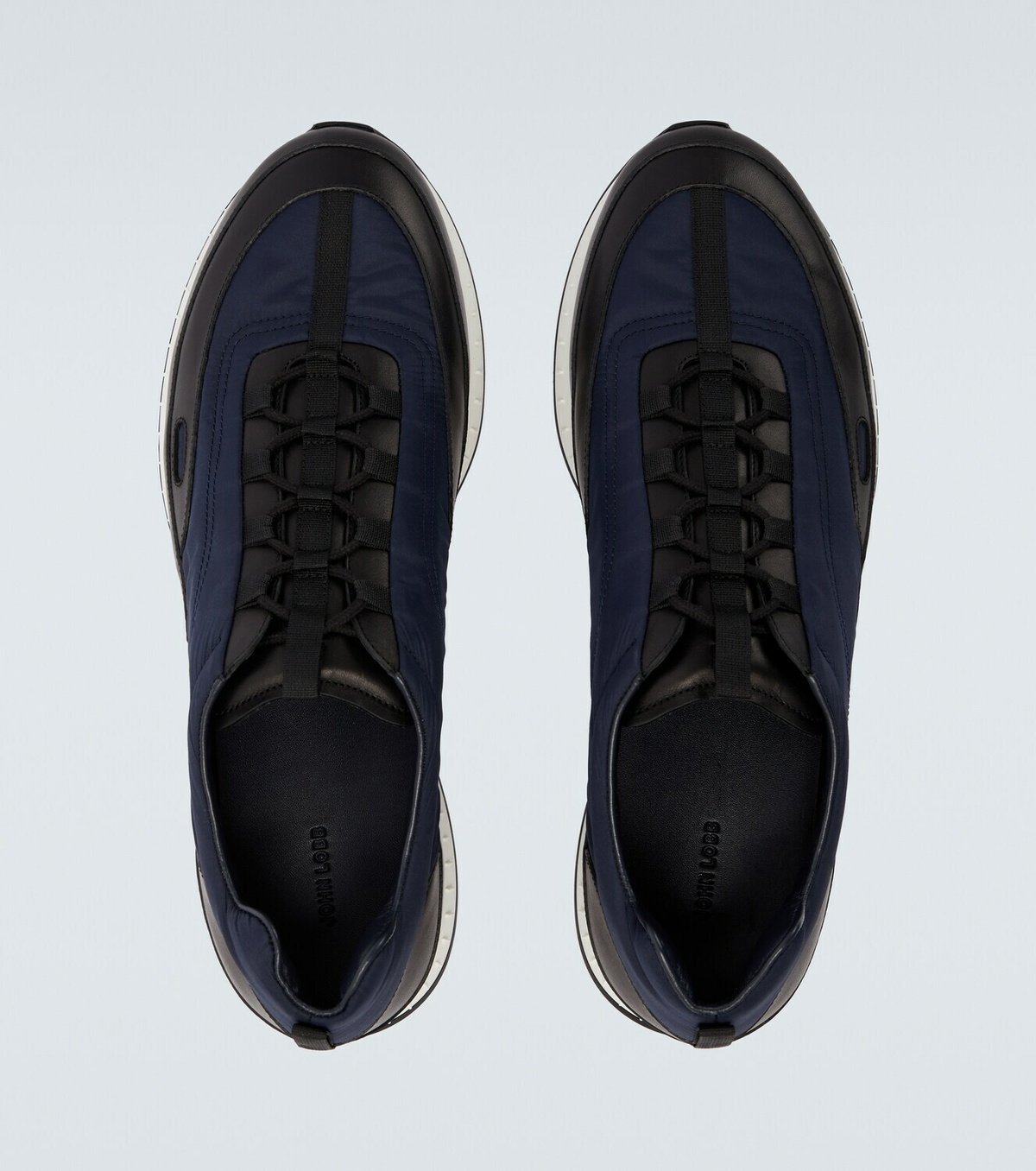 John Lobb Leather-trimmed slip-on sneakers
