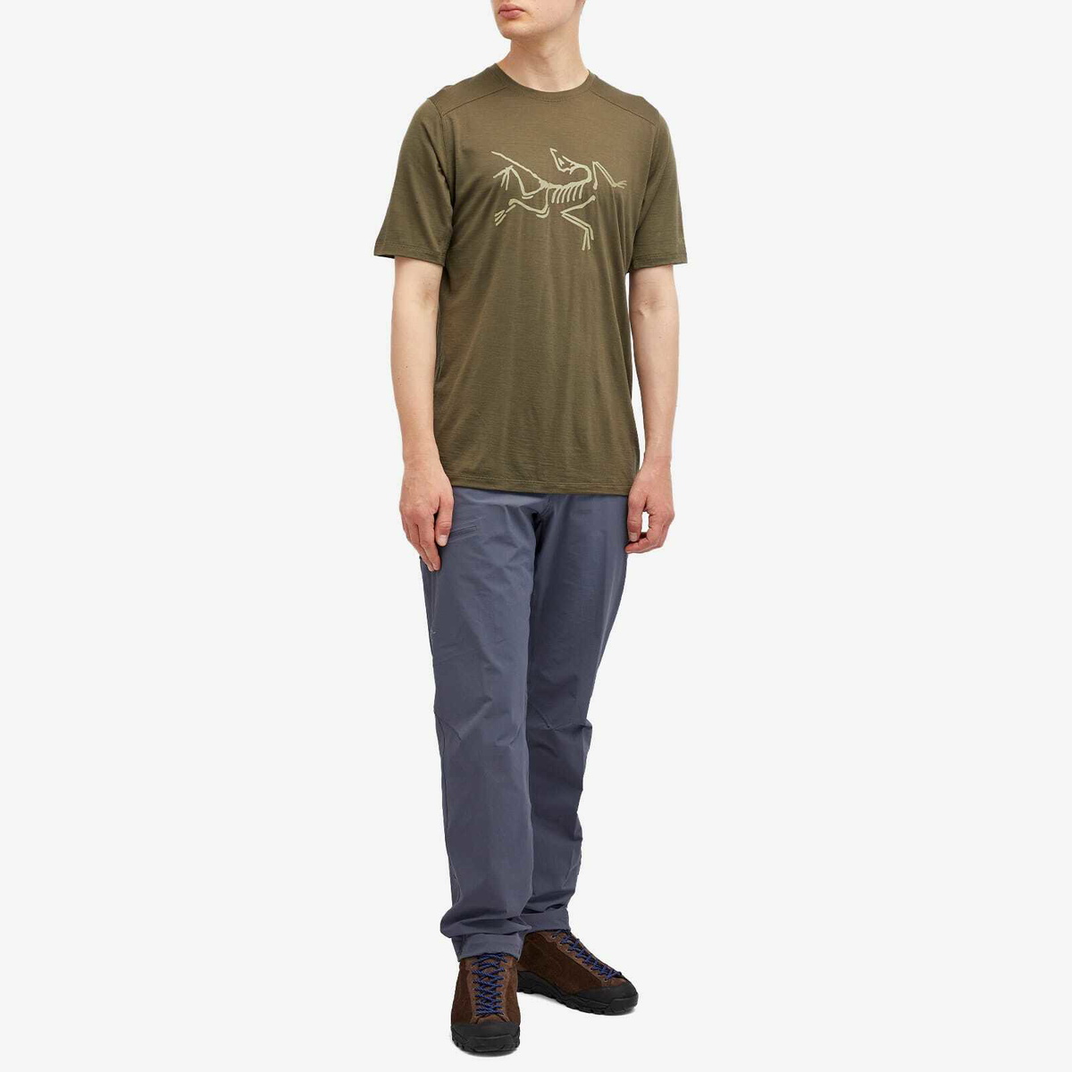 Arc'teryx Men's Ionia Merino Wool Logo T-Shirt in Tatsu/Canvas Arc