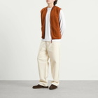 Universal Works Men's Wool Fleece Zip Waistcoat in Rust