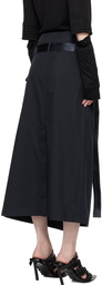 Helmut Lang Navy Trench Wrap Midi Skirt