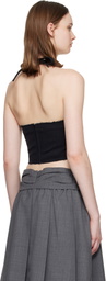 SHUSHU/TONG Navy Halter Bow Tie Cami Top