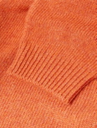 SEASE - Leather-Trimmed Cashmere Half-Zip Ski Sweater - Orange