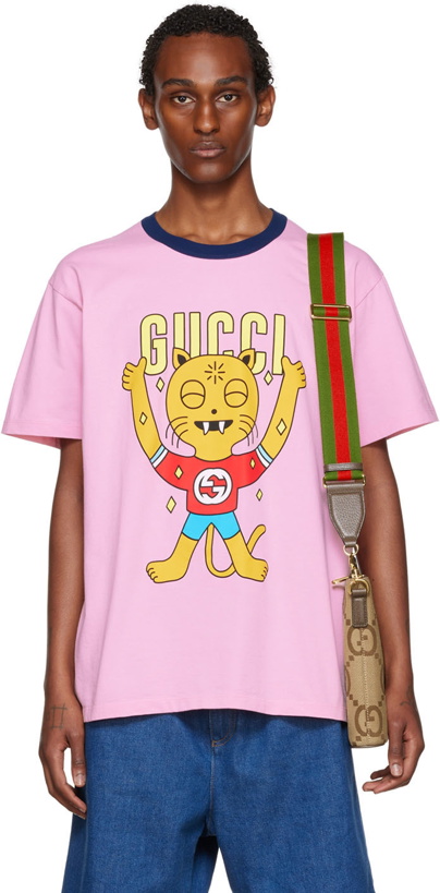 Photo: Gucci Pink Printed T-Shirt