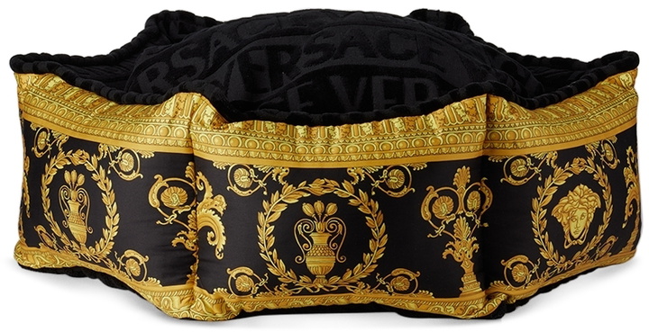 Photo: Versace Pets Black & Yellow Small Barocco Bed