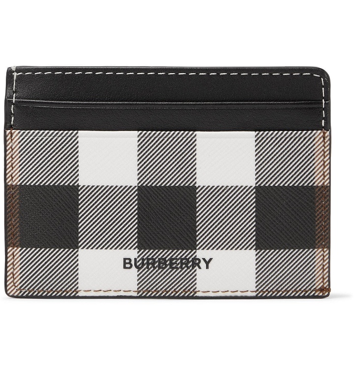 Photo: BURBERRY - Logo-Appliquéd Checked E-Canvas and Leather Cardholder - Brown