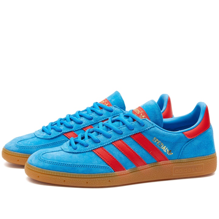 Photo: Adidas Handball Spezial Sneakers in Bright Blue/Vivid Red