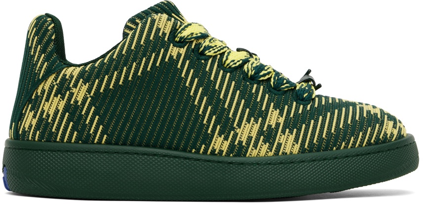 Photo: Burberry Green Check Knit Box Sneakers