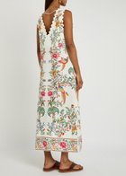 Farm Rio Delicate Forest Printed Linen Maxi Dress White
