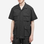 Nanga Men's Dot Air Utility Pocket Short Sleeve Shirt in Black