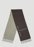 Acne Studios - Check Logo Scarf in Dark Grey