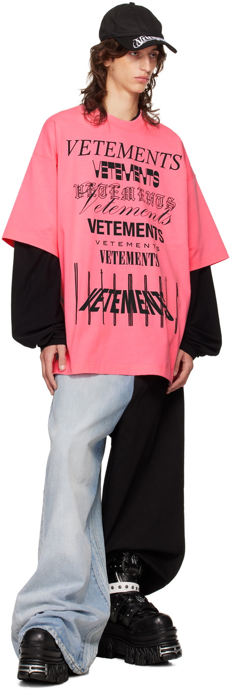 VETEMENTS Blue & Black Split Deconstructed Big Shape Jeans Vetements