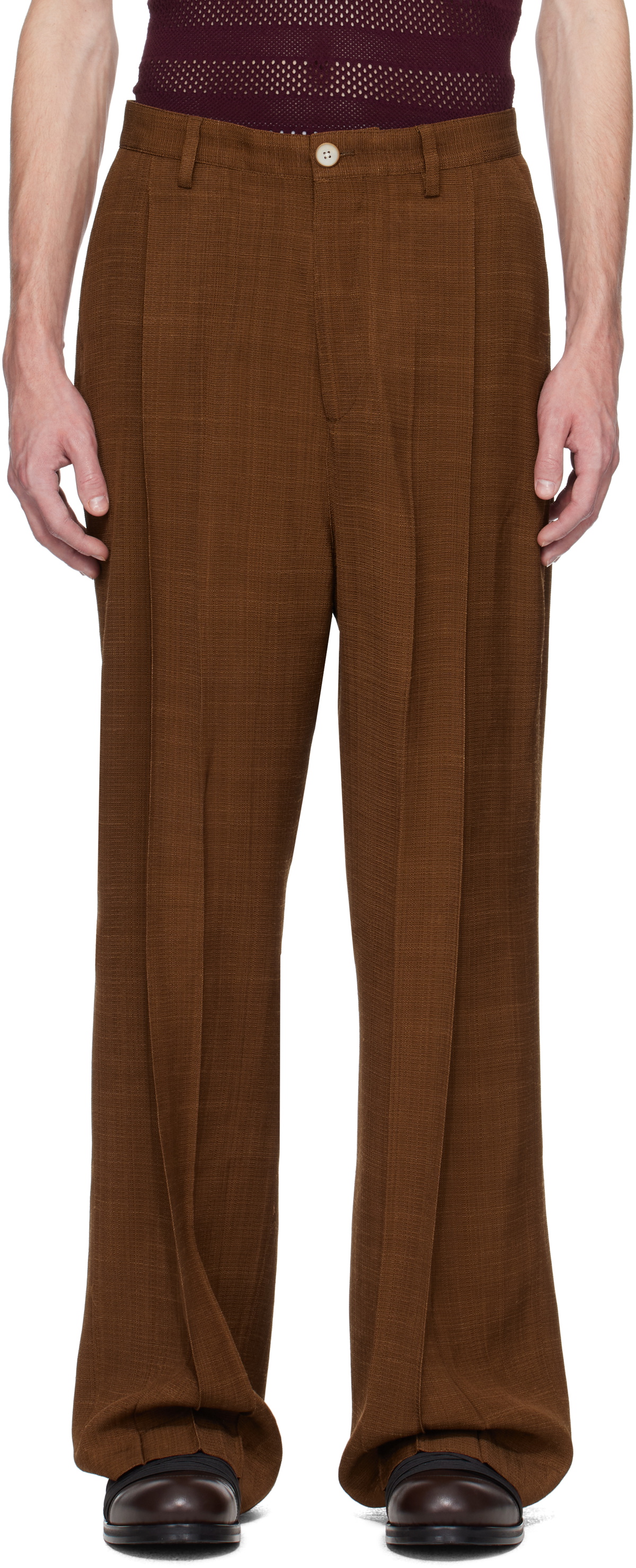 CMMN SWDN Black Omari Double Pleated Trousers CMMN SWDN