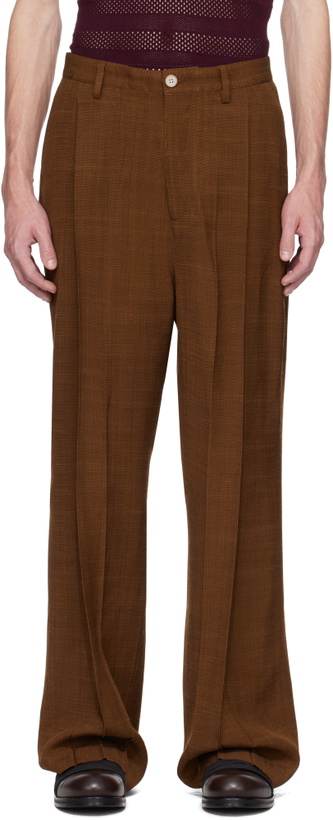 Photo: CMMN SWDN Brown Mari Deep Pleat Trousers