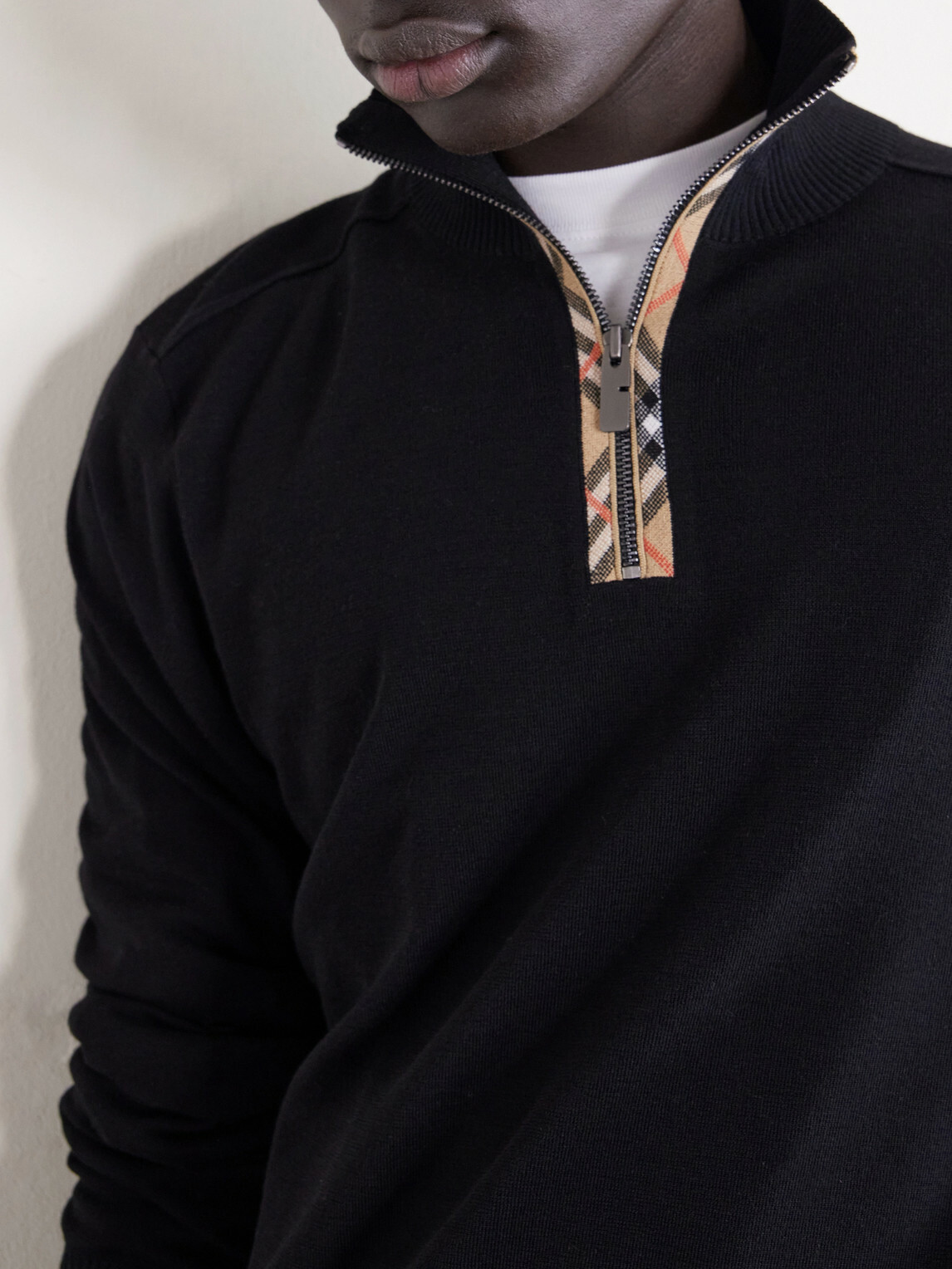 Burberry - Wool Half-Zip Sweater - Black