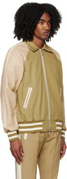 Rhude Beige Paneled Bomber Jacket