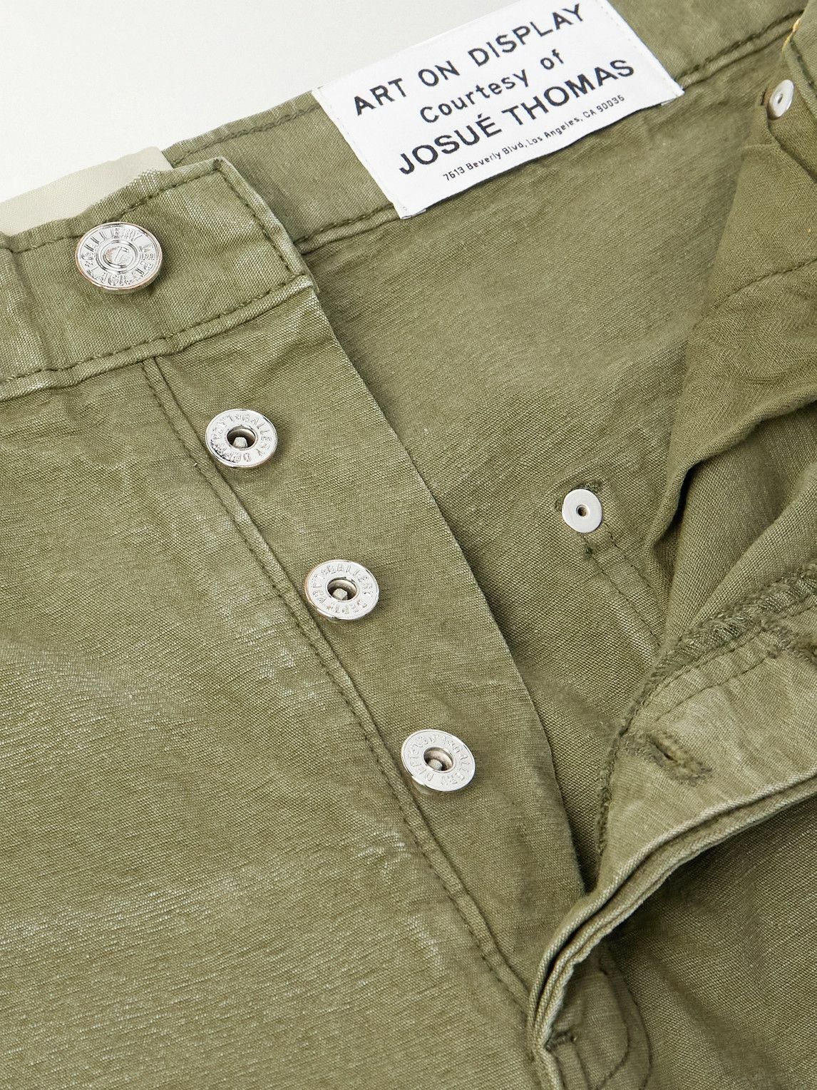 Gallery Dept. - Flared Distressed Cotton-Canvas Cargo Trousers - Green