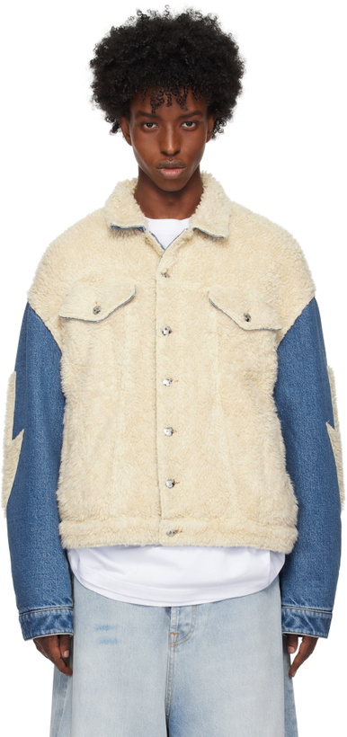 Photo: Members of the Rage Off-White & Blue Lightning Sherpa Denim Jacket