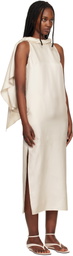 Loulou de Saison Off-White Susan Twisted Collar Maxi Dress