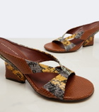 Dries Van Noten Snake-effect leather mules