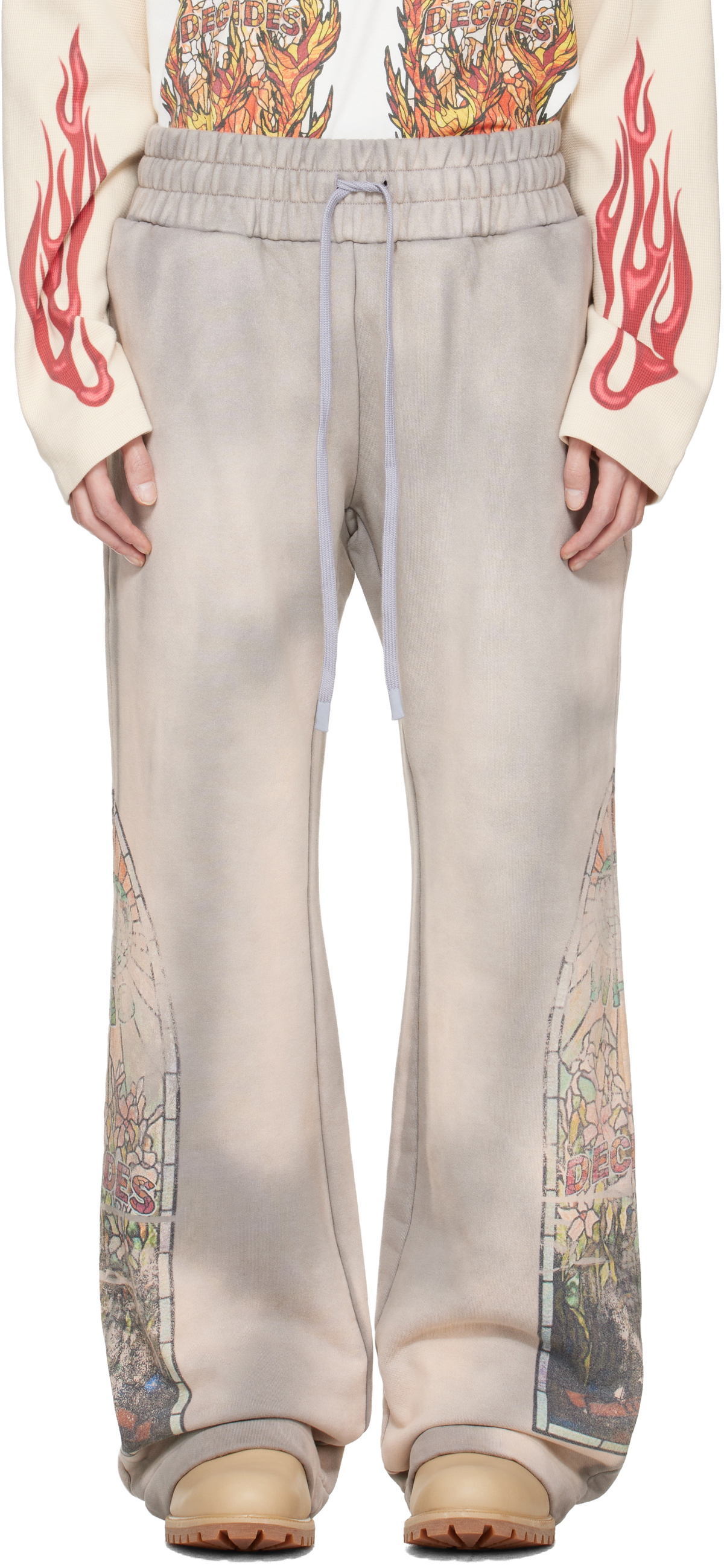 Who Decides War Taupe Faded Sweatpants