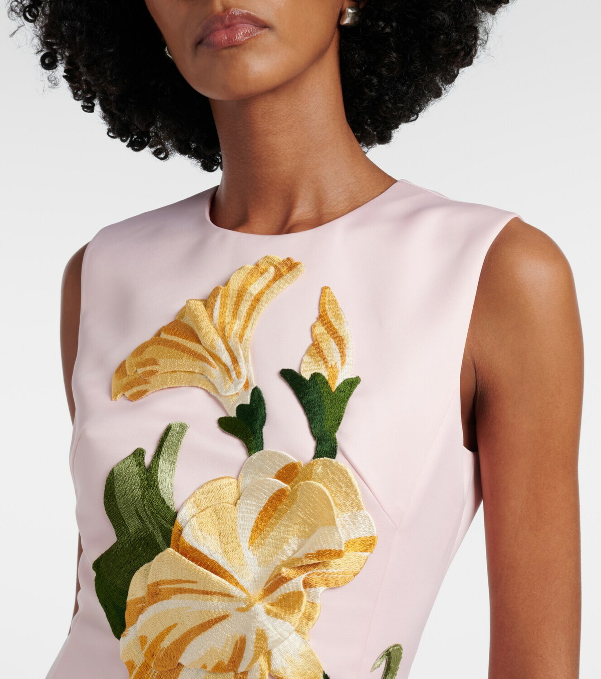 Leo Lin Floral-appliqué cocktail dress
