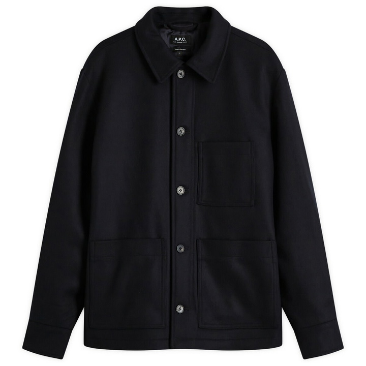 Photo: A.P.C. Men's Emile Wool Chore Jacket in Dark Blue
