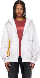 ALEXANDER DIGENOVA Off-White Rubber Band Hoodie