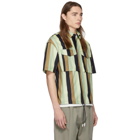 Sunnei Brown and Green Multi Stripes Velcro Shirt