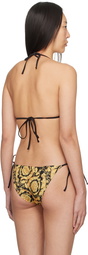 Versace Underwear Black Barocco Bikini Top