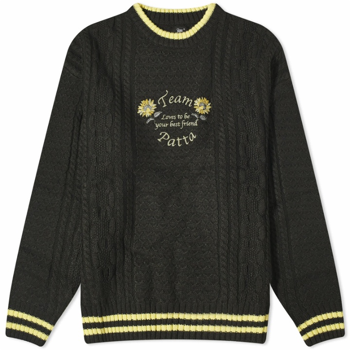 Photo: Patta Men's Loves You Cable Knit in Pirate Black