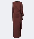 Roland Mouret Crystal-embellished jersey maxi dress
