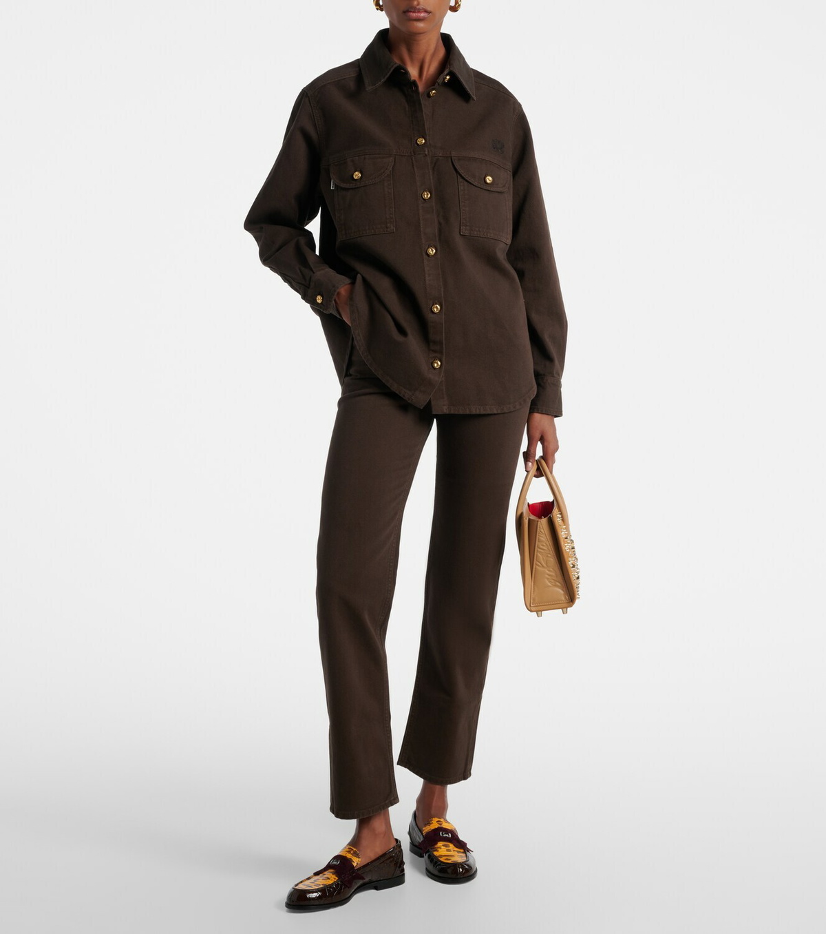 Christian Louboutin Penny croc-effect leather penny loafers