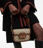 Gucci - Gucci Horsebit 1955 Mini leather-trimmed shoulder bag